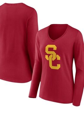 Women's Fanatics USC Trojans long sleeve redshirt w/ yellow 'SC' logo size M